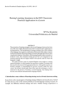 Raising Learning Awareness in the EST Classroom: Practical