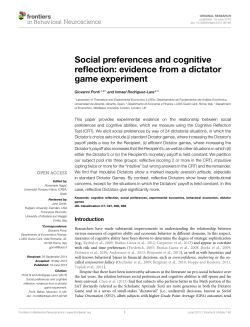 Social preferences and cognitive reflection: evidence from a dictator