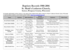 1980- 2005 - St. Mark Lutheran Church Symco, WI N7534 Church St