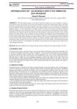 OPTIMIZATION OF GEAR REDUCTION UNIT THROUGH RAY
