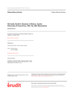 McComb, David G. Houston: A History. Austin: University of Texas