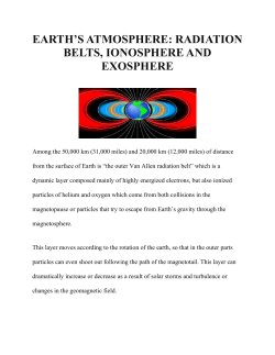 earth`s atmosphere: radiation belts, ionosphere and exosphere