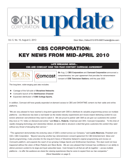 cbs corporation: key news from mid-april 2010