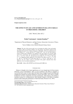 The Effects of Age and Gender on Balance Skills