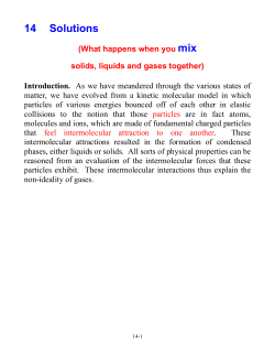 Chapter 14 lecture notes on Solutions