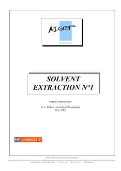 SOLVENT EXTRACTION N&deg;1