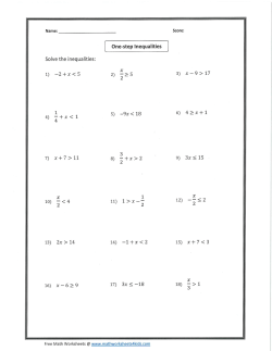 Solve the inequalities: Z 1 5)