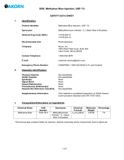 SDS: Methylene Blue Injection, USP 1%