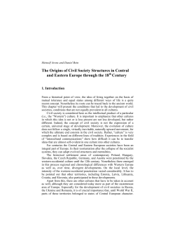 The Origins of Civil Society Structures in Central