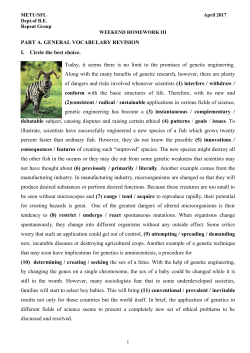 PART A. GENERAL VOCABULARY REVISION I. Circle the best