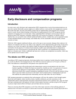 Early Disclosure and Compensation Programs