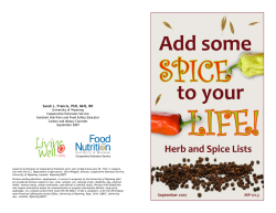 Sarah L. Francis, PhD, MHS, RD - University of Wyoming Extension