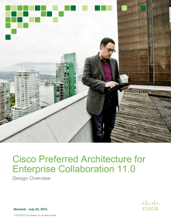 Cisco Preferred Architecture for Enterprise Collaboration 11.0