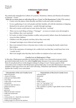 Love and Courtly Life AMSND Grade 9