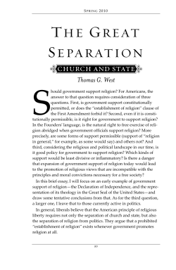 the great separation - Vindicating the Founders