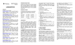 the Linguistics programs pamphlet