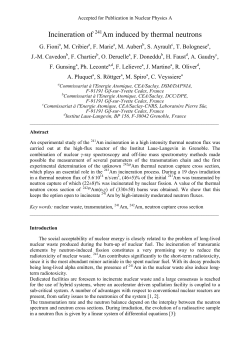 Incineration of 241Am induced by thermal neutrons - CEA-Irfu