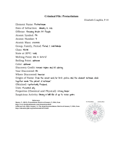 Criminal File: Protactinium