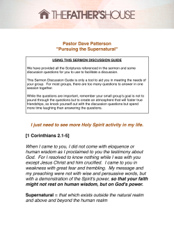 Pursuing the Supernatural