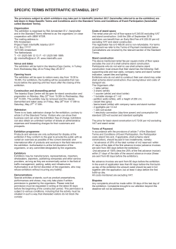 SPECIFIC TERMS INTERTRAFFIC ISTANBUL 2017