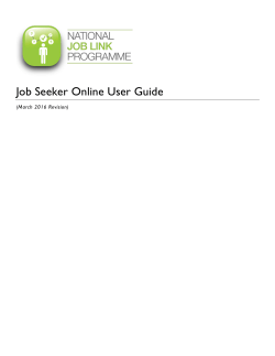 Job Seeker Online User Guide