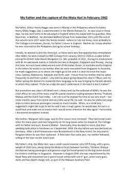 My Father and the capture of the Mata Hari in February 1942