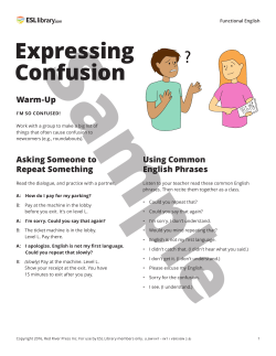 SAMPLE &ndash; Expressing Confusion &ndash; Functional English &ndash; ESL Library
