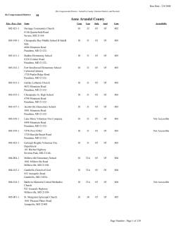 By Congressional District - Maryland State Board of Elections
