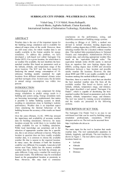 SURROGATE CITY FINDER - WEATHER DATA TOOL Vishal Garg