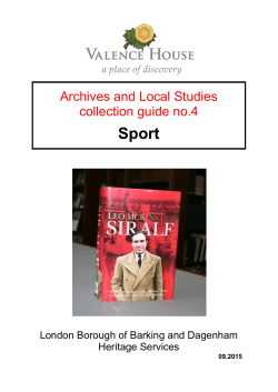 Local studies guide 4 Sport - London Borough of Barking and