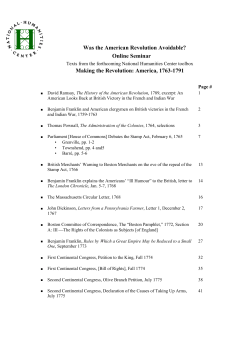 Making the Revolution: America, 1763&ndash;1791