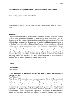 Political decision-making in Switzerland. The consensus model