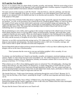 GCF and the New Reality - Grace Christian Fellowship