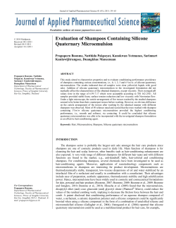 of Shampoos Containing Silicone Quaternary Microemulsion