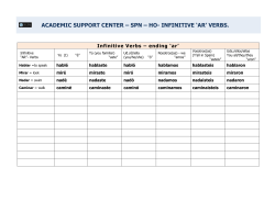 academic support center – spn – ho- infinitive `ar`