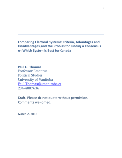 Comparing Electoral Systems: Criteria, Advantages and