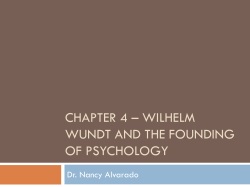 Chapter 4 &ndash; wilhelm wundt and the founding of psychology