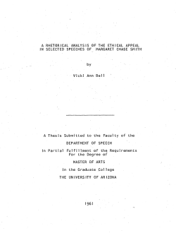 A RHETORICAL ANALYSIS OF THE ETHICAL APPEAL IN