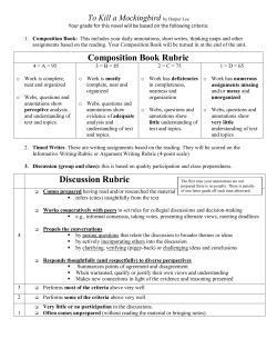 Composition Book Rubric Discussion Rubric