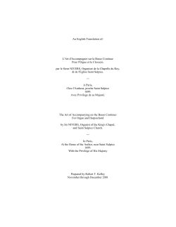 An English Translation of: L`Art d`Accompagner sur la Basse