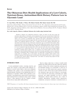 The Okinawan Diet - The Okinawa Centenarian Study