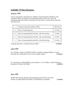 Solubility Written Response