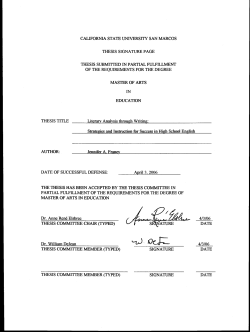 thesis title author: california state university san marcos thesis