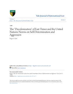 "Decolonization" of East Timor and the United Nations Norms on