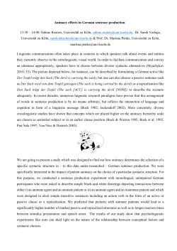 Animacy effects in German sentence production 13:30