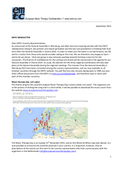 European Music Therapy Confederation > www.emtc