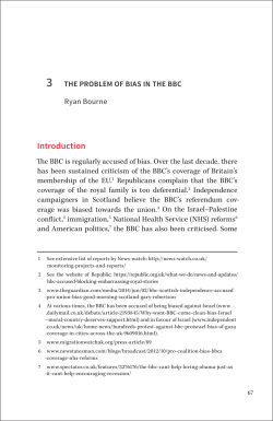 THE PRoBLEM oF BIAS IN THE BBC - Institute of Economic Affairs