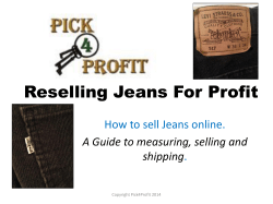 Reselling Jeans For Profit