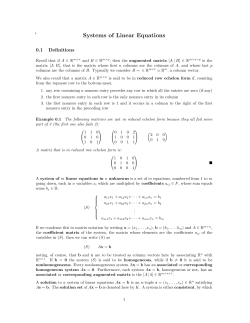 Systems of Linear Equations