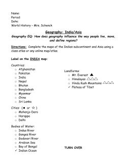 9 Geography: India/Asia